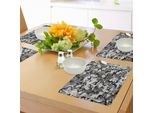 Tovagliette Abakuhaus Camo, Concetto Mimetico, Copertura Artistica, Potere Nascondente, Motivo Uniforme, Moda, Tiscjdeco In Tessuto Resistente Al Colore Per La Sala Da Pranzo E La Cucina, Nero Grigio