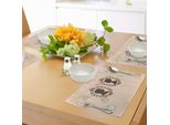 Tovagliette Da Matrimonio Abakuhaus, Silhouette Vintage Raffigurante Una Coppia Di Sposi, Design Francese, Felicità, Tiscjdeco In Tessuto Resistente Al Lavaggio Per La Sala Da Pranzo E La Cucina, Marrone Scuro Rosa Chiaro