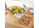 Tovagliette Abakuhaus Camo, Colori Vivaci, Stile Retrò, Stampa Mimetica, Illustrazione Moderna, Decorazione Da Tavola In Tessuto Resistente Al Lavaggio Per La Sala Da Pranzo E La Cucina, Rosa Essiccata, Arancione, Giallo