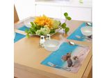 Tovagliette Abakuhaus Tartaruga, Tartaruga Marina Verde Hawaiana Che Nuota Nelle Calde Acque Dell'oceano Pacifico, Tessuto Lavabile E Resistente Allo Scolorimento Per Sala Da Pranzo E Cucina, Color Cannella E Acquamarina.