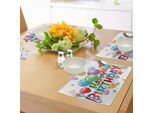 Tovagliette Abakuhaus Per Compleanni, Palloncini Burst Divertenti Festival Del Design Grafico Atmosfera Allegra Saluto Festa, Decorazioni Da Tavola In Tessuto Resistente Ai Colori Per La Sala Da Pranzo E La Cucina, Multicolore