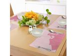 Abakuhaus Tovagliette Per Addio Al Nubilato, Sposa In Abito Da Sposa Rosa Con Immagine Floreale, Decorazione Da Tavola In Tessuto Resistente Al Lavaggio Per Sala Da Pranzo E Cucina, Rosa Chiaro E Salmone