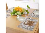 Tovagliette Abakuhaus Con Musica, Risveglia La Musica Con Uno Sfondo Astratto Vintage, Stampa Digitale Su Tessuto Lavabile, Decorazione Da Tavola Per La Cucina, Caffè Chiaro, Marrone Pesca E Grigio.