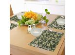 Tovagliette Abakuhaus Camo, Mimetismo Astratto Nella Foresta Che Colora L'ambiente Della Giungla Chevron, Tiscjdeco In Tessuto Resistente Al Lavaggio Per La Sala Da Pranzo E La Cucina, Verde Chiaro Verde Scuro Verde Militare