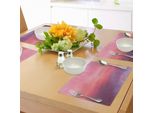 Abakuhaus Tovagliette In Corallo, Belle Vanilla Sky Con Nuvole Tenerezza Sognante Irreale Morbido Celestiale, Tiscjdeco In Tessuto Resistente Al Colore Per La Sala Da Pranzo E La Cucina, Rosa Chiaro Rosso Corallo Viola