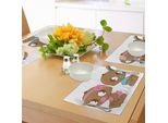 Abakuhaus Tovagliette Che Rivelano Il Sesso, Simpatico Bambino Afroamericano Con Pannolino, Decorazione Da Tavola In Tessuto Resistente Al Lavaggio Per La Sala Da Pranzo E La Cucina, Marrone Chiaro, Azzurro E Rosa
