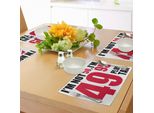 Abakuhaus 50° Compleanno Tovagliette, Slogan Esilarante "Alter FüNfzig-GefüHls-Junge"" (Il Ragazzo Cinquantenne) Divertente E Spiritoso, Tiscjdeco In Tessuto Resistente Al Lavaggio Per La Sala Da Pranzo E La Cucina, Bianco, Nero, Rosso"