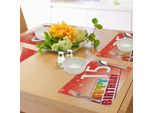 Abakuhaus 15° Compleanno Tovagliette, Tema "Buon Quindicesimo Compleanno"" Con Raggi Di Auguri In Stile Retrò Colorato, Decorazioni Da Tavola In Tessuto Resistente Al Lavaggio Per La Sala Da Pranzo E La Cucina, Multicolore"