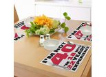 Abakuhaus 40° Compleanno Tovagliette, Diciotto Anni Di Esperienza Per Sempre Giovani Frase A Tema, Tiscjdeco In Tessuto Resistente Al Colore Per La Sala Da Pranzo E La Cucina, Bianco, Nero E Rosa