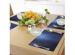 Tovagliette Abakuhaus Marine, Mosaico Sfocato Come Pixel Quadrati In Blu Sfumato, Tiscjdeco In Tessuto Resistente Al Lavaggio Per La Sala Da Pranzo E La Cucina, Turchese, Azzurro E Blu Navy