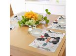 Tovagliette Per Feste Di Compleanno Per Bambini Abakuhaus, Cane Boston Terrier Bianco E Nero Con Sfondo Colorato A Tema Festa, Decorazioni Da Tavola In Tessuto Resistente Ai Colori Per La Sala Da Pranzo E La Cucina, Multicolore