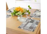 Tovagliette Abakuhaus Retro, Patchwork Misto Con Figure Astratte Stilizzate E Linee Colorate Senza Forma, Tiscjdeco In Tessuto Resistente Al Lavaggio Per La Sala Da Pranzo E La Cucina, Multicolore