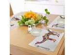 Abakuhaus Tovagliette Moderne, Illustrazione Colorata Con Cammello, Forme Astratte E Nastri, Illustrazione Artistica, Tiscjdeco In Tessuto Resistente Al Colore Per La Sala Da Pranzo E La Cucina, Multicolore