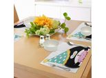 Tovagliette Abakuhaus Per Compleanni, Simpatico Pinguino Con Cappellino Da Festa E Torta, Stile Cartoon, Tiscjdeco In Tessuto Resistente Ai Colori Per Sala Da Pranzo E Cucina, Multicolore