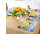 Tovagliette Abakuhaus Wal, Coda Di Balena Nell'oceano Con Luna Piena Che Si Immerge Nell'acqua, Stampa Con Animali Marini, Tiscjdeco In Tessuto Resistente Al Lavaggio Per Sala Da Pranzo E Cucina, Giallo Grigio Blu