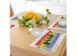 Abakuhaus Tovagliette Pride, Grafica Acquerellata Con Pennellate Arcobaleno, Simbolo Della Stampa A Mano Pride Gay, Tessuto Lavabile E Resistente Al Lavaggio Per Sala Da Pranzo E Cucina, Multicolore