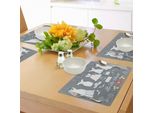 Abakuhaus Tovagliette Per Addio Al Nubilato, Abito Da Sposa Bianco Con Dettagli Nuziali, Stampa Floreale, Decorazioni Per La Tavola In Tessuto Resistente Al Lavaggio Per La Sala Da Pranzo E La Cucina, Grigio Antracite, Bianco E Rosa