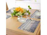 Abakuhaus Tovagliette Moderne, Grandi Finestre Dell'ufficio, Reticolo Quadrato, Linee Appartamento, Città Urbana, Grattacieli, Stampa, Tiscjdeco In Tessuto Resistente Al Lavaggio Per Sala Da Pranzo E Cucina, Viola Pallido Beige