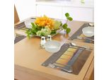 Tovagliette Abakuhaus, Design Moderno Con Paesaggio Montagna-Oceano, Tiscjdeco In Tessuto Resistente Al Lavaggio Per Sala Da Pranzo E Cucina, Marrone Chiaro Calendula Bianco Blu