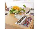 Abakuhaus Tovagliette Etniche, Ricamo Ucraino Retrò, Decorazioni Tradizionali Culturali Popolari, Design Artistico, Tiscjdeco In Tessuto Resistente Al Lavaggio Per La Sala Da Pranzo E La Cucina, Multicolore