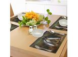 Tovagliette Abakuhaus Con Animali, Coppie Di Pinguini Che Si Coccolano Nella Natura Selvaggia, Amore Romantico, Fauna Delle Isole Falkland, Tiscjdeco In Tessuto Resistente Al Lavaggio Per La Sala Da Pranzo E La Cucina, Multicolore