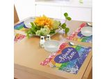 Abakuhaus Tovagliette Stolz, Diffondi Amore Ispirazione Scrittura A Mano Cuore Gay Lgbt Slogan Grunge Vibrante, Tessuto Lavabile E Resistente Al Lavaggio Per Sala Da Pranzo E Cucina, Multicolore