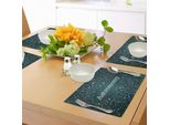 Abakuhaus Set Di Tovagliette, Astronomia Scientific School Design Tavola Dettagliata Ammasso Stellare, Tiscjdeco In Tessuto Resistente Al Colore Per Sala Da Pranzo E Cucina, Bianco Verde