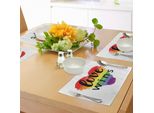 Abakuhaus Tovagliette Stolz, Slogan Ispiratore Sui Diritti Dei Gay "L'amore Vince"" Su Stampa Artistica A Forma Di Cuore Acquerellata, Tiscjdeco In Tessuto Resistente Al Lavaggio Per Sala Da Pranzo E Cucina, Multicolore"
