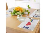 Abakuhaus Tovagliette Stolz, Decorazione Artistica Con Tema "I Love Stolz"" Con Acquerello, Cuore, Arcobaleno, Bandiera E Sporco, Tiscjdeco In Tessuto Resistente Al Colore Per La Sala Da Pranzo E La Cucina, Multicolore"
