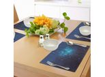 Abakuhaus Tovagliette Astrologiche, Fortune Telling Birth Chart Segni Zodiacali Nella Stanza Immagine Geometrica, Tiscjdeco In Tessuto Resistente Al Lavaggio Per La Sala Da Pranzo E La Cucina, Turchese Bianco E Blu