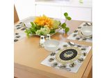 Tovagliette Abakuhaus Astrologia, Diagramma Dell'oroscopo Tribale Etnico Con Simboli E Nomi Stampati, Decorazione Da Tavola In Tessuto Resistente Ai Colori Per La Sala Da Pranzo E La Cucina, Giallo, Bianco E Nero