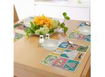 Abakuhaus Tovagliette Per Matrimoni, Collezione Vintage Con Poster Incorniciati, Abiti, Torte, Fiori, Stampe Artistiche, Decorazioni Da Tavola In Tessuto Resistente Ai Colori Per La Sala Da Pranzo E La Cucina, Multicolore