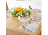 Abakuhaus Tovagliette Libelle, Design Astratto Grunge Vintage Falena Con Fiori Primaverili Cornice Floreale Stampa Artistica, Tiscjdeco In Tessuto Resistente Al Lavaggio Per Sala Da Pranzo E Cucina, Multicolore