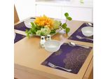 Tovagliette Abakuhaus Mandala, Motivo Vintage Con Motivi Artistici Ottomani Orientali, Design Revival Vorticoso, Tiscjdeco In Tessuto Resistente Al Lavaggio Per La Sala Da Pranzo E La Cucina, Viola Giallo