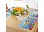 Tovagliette Abakuhaus Tartaruga, Divertente E Adorabile Collezione Di Animali Marini In Stile Cartone Animato Con Tartarughe E Pesci, Decorazioni Da Tavola In Tessuto Resistente Ai Colori Per La Sala Da Pranzo E La Cucina, Multicolore