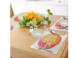 Abakuhaus Tovagliette Con Citazioni, Messaggi Motivazionali Su Sfondo Artistico Grunge Vibrante - Felicità, Decorazioni Da Tavola In Tessuto Resistente Ai Colori Per La Sala Da Pranzo E La Cucina, Corallo Scuro Arancione Giallo