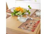 Abakuhaus Tovagliette Tropicali, Palme Con Drammatiche Nuvole Hazy Sky E Gabbiani Esposizione Esotica, Tiscjdeco In Tessuto Resistente Al Colore Per La Sala Da Pranzo E La Cucina, Salmone Marrone Corallo Rosso