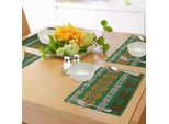 Abakuhaus Tovagliette Irlandesi, Decorazioni Etniche Religiose Tradizionali Bordi Intimi Spirale Tribale Arte Antica, Tiscjdeco In Tessuto Resistente Al Colore Per La Sala Da Pranzo E La Cucina, Multicolore