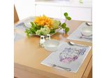 Abakuhaus Tovagliette Shabby Chic, La Vita è Un Viaggio Citazione Ispiratrice Romantica Ghirlanda Di Fiori E Bicicletta Retrò, Tiscjdeco In Tessuto Resistente Al Lavaggio Per La Sala Da Pranzo E La Cucina, Multicolore
