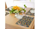 Abakuhaus Tovagliette Con Teschi Di Zucchero, Forme Di Teschi E Diamanti Con Occhi, Rose, Bouquet Di Fiori, Motivi Colorati E Stampe Artistiche, Decorazioni Da Tavola In Tessuto Resistente Al Lavaggio Per La Sala Da Pranzo E La Cucina, Multicolore