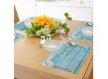 Tovagliette Abakuhaus Con Motivo A Stella Marina, Rete Da Pesca Rustica In Legno E Stampa Con Animali Marini, Tovaglietta Decorativa In Tessuto Resistente Ai Colori Per La Sala Da Pranzo E La Cucina, Turchese, Arancione E Bianco.