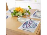 Abakuhaus Tovagliette Con Teschi Di Zucchero, Giorno Dei Morti, Teschi Colorati Con Decorazioni Floreali, Disegni Artistici Fatti A Mano, Decorazioni Da Tavola In Tessuto Resistente Al Lavaggio Per La Sala Da Pranzo E La Cucina, Multicolore
