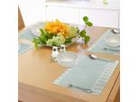 Tovagliette Abakuhaus Shabby Chic, Decorazioni Tradizionali In Stile Antico Con Strisce Verticali E Pois, Tiscjdeco In Tessuto Resistente Al Lavaggio Per La Sala Da Pranzo E La Cucina, Verde Mandorla Bianco Crema