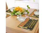 Tovagliette Abakuhaus Zombie, Retro Warning Outbreak Horror Monster, Illustrazione Vintage Grunge, Tiscjdeco In Tessuto Resistente Ai Colori Per La Sala Da Pranzo E La Cucina, Marrone, Giallo, Grigio, Rosso
