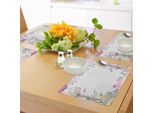 Abakuhaus Tovagliette Shabby Chic, Giardino Di Rose Selvatiche, Cornice Vintage, Illustrazione Botanica Colorata, Decorazione Da Tavola In Tessuto Resistente Al Lavaggio Per Sala Da Pranzo E Cucina, Multicolore