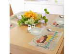 Tovagliette Abakuhaus Eis, Motivo Gelato Vintage In Tonalità Vivaci Con Illustrazione In Stile Retrò, Decorazione Da Tavola In Tessuto Resistente Ai Colori Per La Sala Da Pranzo E La Cucina, Multicolore