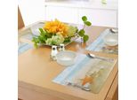Tovagliette Abakuhaus A Forma Di Stella Marina, Costa Caraibica Tropicale Con Conchiglie E Animali Vari, Vacanza Rilassante, Tiscjdeco In Tessuto Resistente Ai Colori Per La Sala Da Pranzo E La Cucina, Multicolore