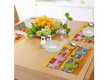 Abakuhaus Tovagliette Elephant Gardening, Funky Floral Eastern Elephants Colorate Figure Fantasy Asiatiche Disegnate A Mano, Tiscjdeco In Tessuto Resistente Ai Colori Per La Sala Da Pranzo E La Cucina, Multicolore