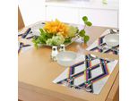 Abakuhaus Tovagliette Psichedeliche, Composizione Geometrica Con Linee Chevron Colorate A Zig Zag, Quadrati, Griglia Digitale, Tovaglietta Decorativa In Tessuto Resistente Al Lavaggio Per Sala Da Pranzo E Cucina, Multicolore