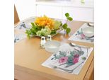 Tovagliette Abakuhaus Cactus, Bouquet Di Fiori Esotici Naturali In Stile Vintage Acquerellato, Vegetazione Boema Dell'arizona, Tiscjdeco In Tessuto Resistente Al Lavaggio Per La Sala Da Pranzo E La Cucina, Marrone Verde Rosa